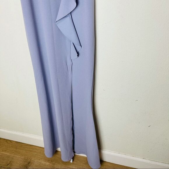 NWOT Missguided Blue Ruffle Maxi Dress 4 - Picture 2 of 7